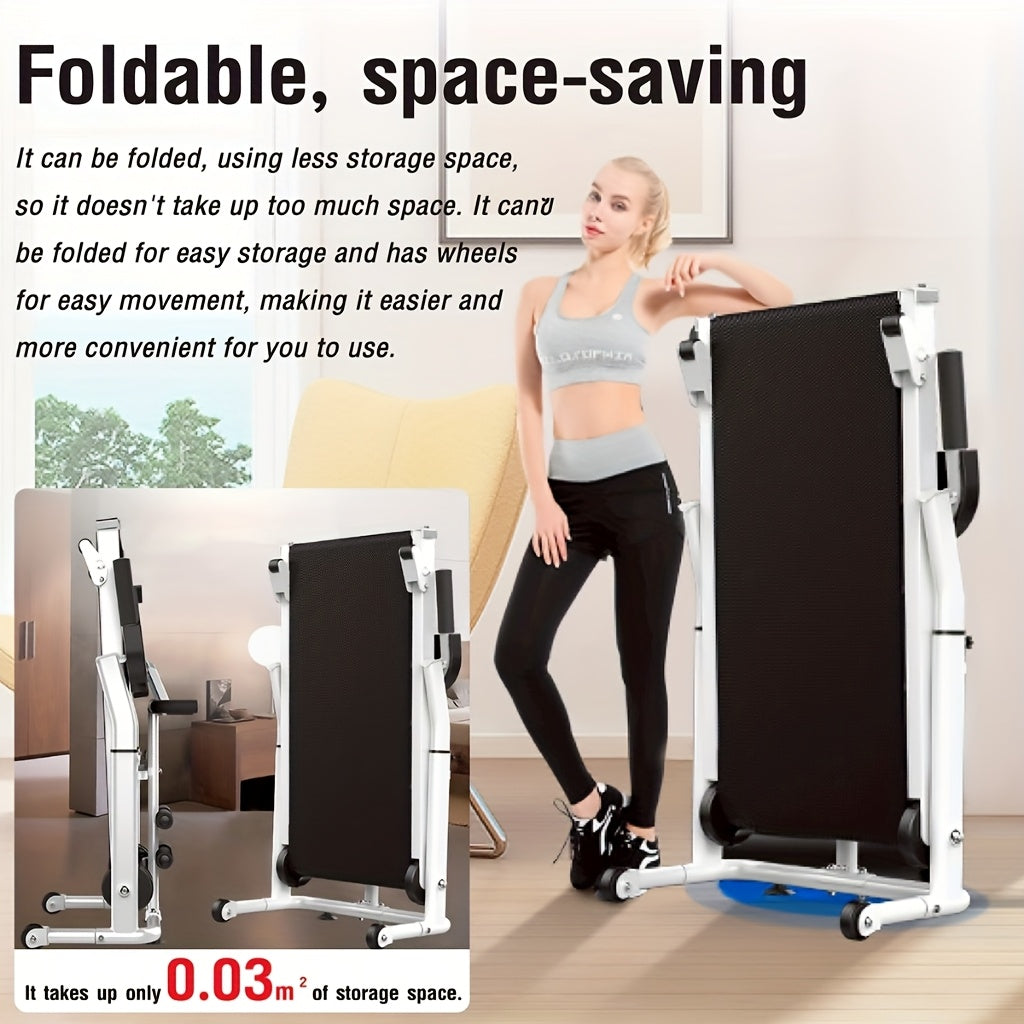 StrideMate™ 3-in-1 Foldable Manual Treadmill – Incline, Sit-Up Bar & LCD Display (265lbs Capacity)