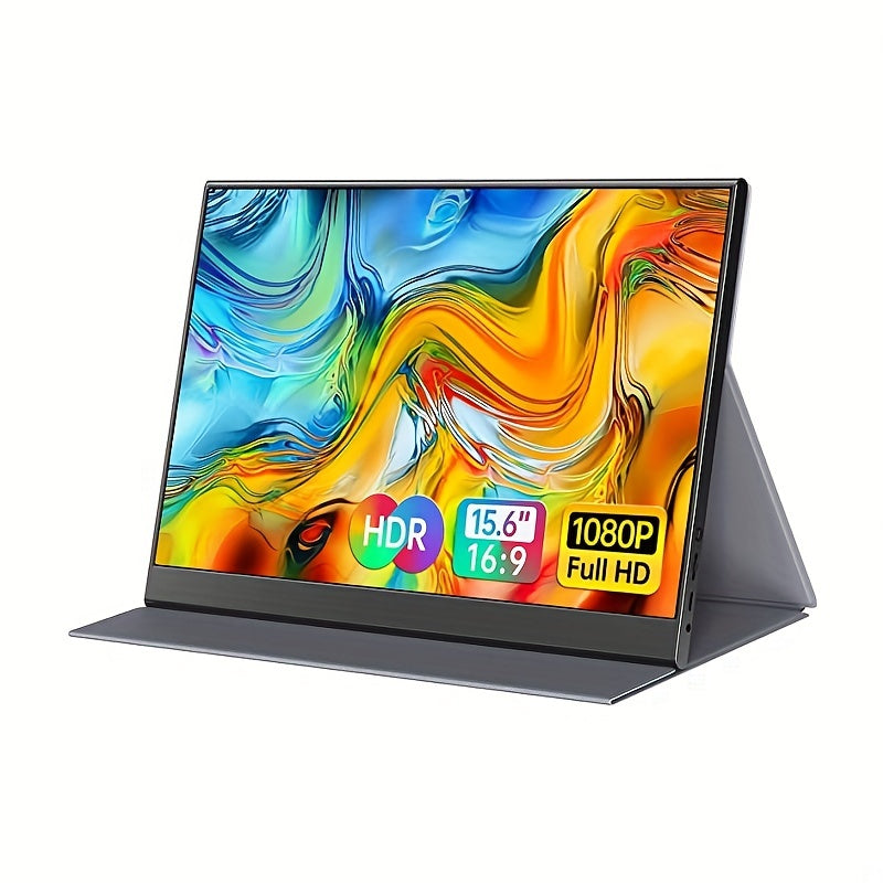 15.6" FHD Portable Monitor – Ultra-Slim IPS Display with Metal Body & Smart Cover