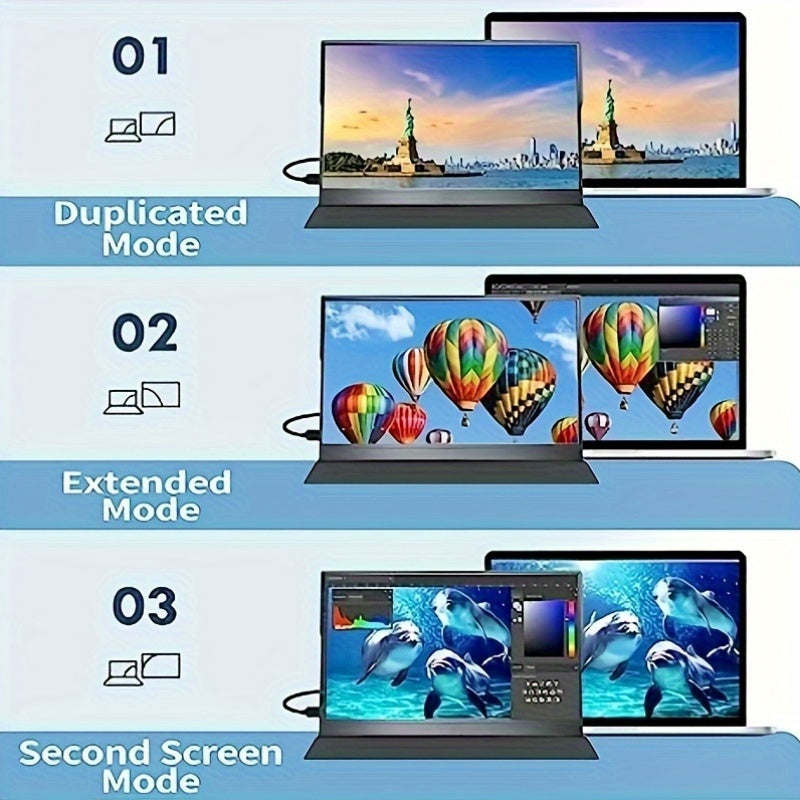 15.6" FHD Portable Monitor – Ultra-Slim IPS Display with Metal Body & Smart Cover