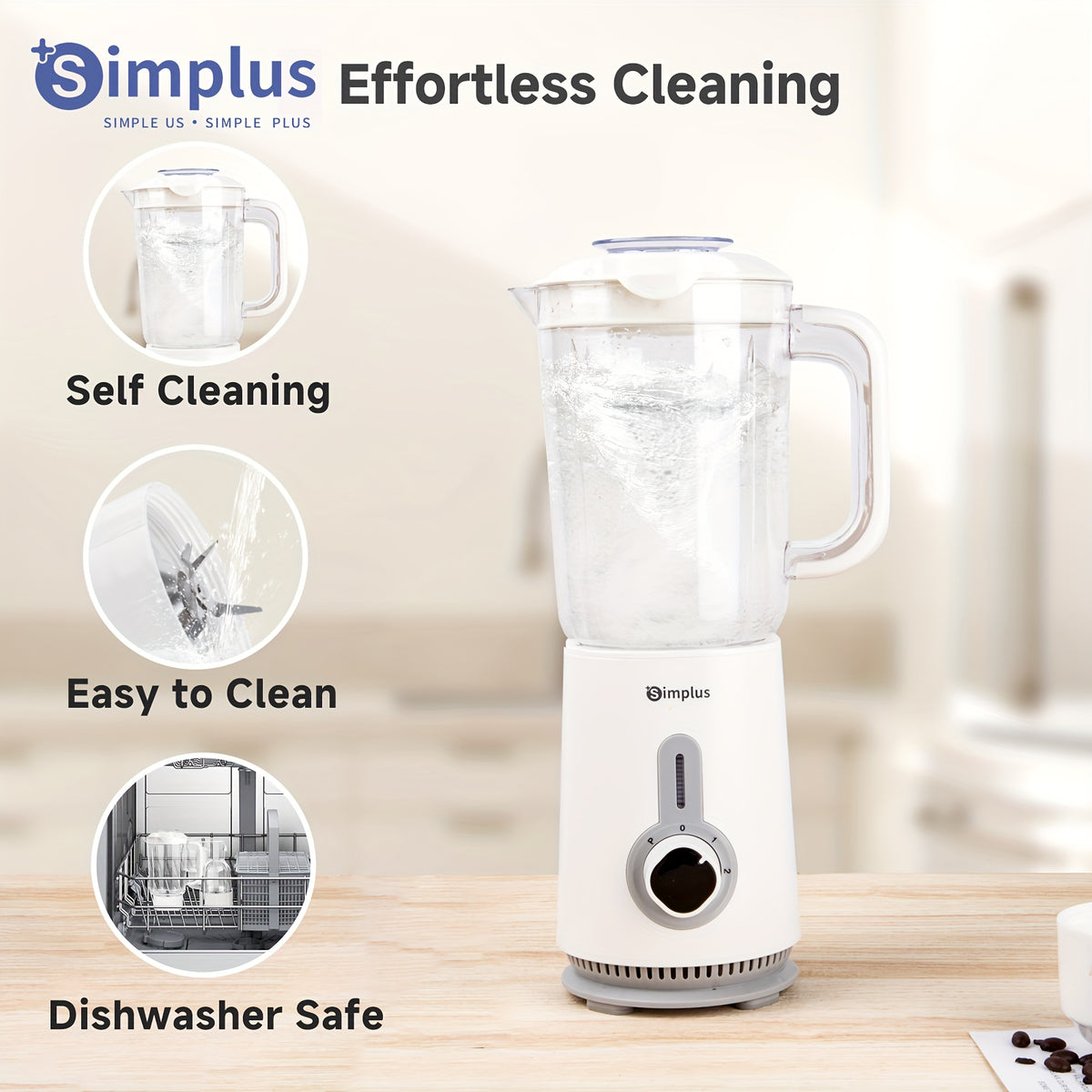 Simplus™ 380W 3-in-1 Blender & Food Processor – Smoothie Maker, Grinder & Juicer Set